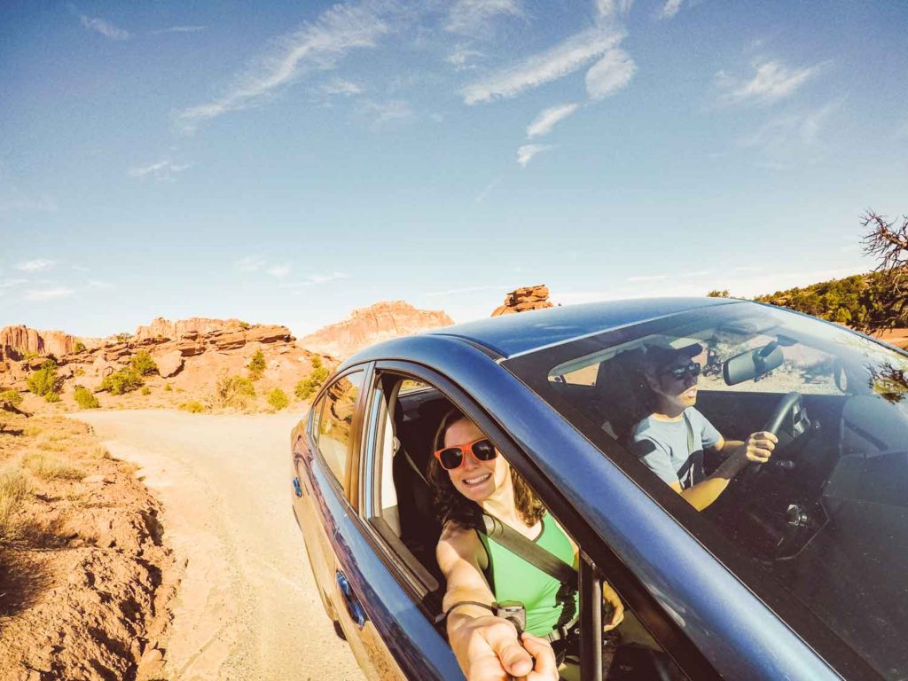 Driving through Capitol Reef National Park