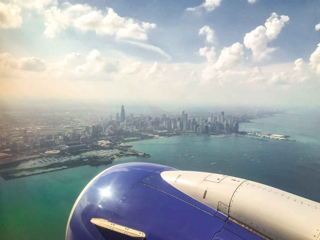 Flying into Chicago