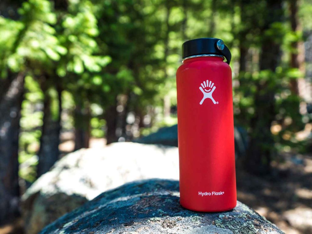 Water bottle in the outdoors